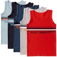 LOREZA Unterhemd 5er Set Jungen Unterhemden - Mood - Bunt (Spar-Packung, 5-St., 5er Pack)