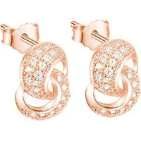 LÖB Paar Ohrstecker 18K Roségold Vergoldet Ohrringe Zirkonia Steine Unendlichkeit Stecker (Geschenke für Frauen Damen Beste Freundin Mutter Mama Ehefrau Oma sie zum Geburtstag Schmuck Sommer, Inkl. Schmuckbox), Damen Infinity Ohrstecker Glitzer Stras