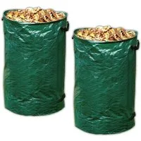 HAC24 Gartensack Laubsack Rasensack Gartenabfallbehälter Abfall Sack für Gartenabfall, 120 l, (2-tlg), mit Tragegriff