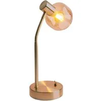 näve Tischleuchte Libby, ohne Leuchtmittel, 1flg. flexibel verstellbar Glasschirm in amber getönt excl. 1xE14