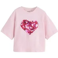 Next Paillettenshirt T-Shirt mit Paillettenherz (1-tlg)