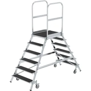 Munk Podesttreppe beids. begehbar mit Federrolle Korundbeschichtung R13 - 059206