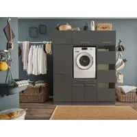 Laundreezy Mehrzweckschrank-Set LAUNDREEZY LDSK9, Breite 167,5 cm, Softclose, höhenverstellbare Füße