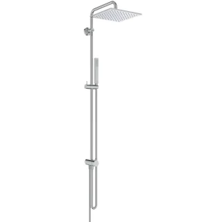Ideal Standard Duschsystem Ceratwist T25 M ohne Armatur Stick-HB und eckige Kopfbrause Chrom, BE207A BE207AA