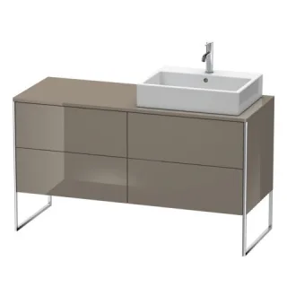 Duravit XSquare Konsolenwaschtischunterbau bodenstehend Flanell Grau Hochglanz 1400x548x778 mm - XS4 XS4923R8989