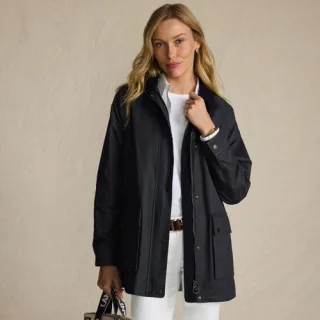 Lange Wachsjacke aus Baumwolle für Damen, Damen, size: regular, Grün, Baumwoll-Mischung/Polyester-Mischung, by Lands' End