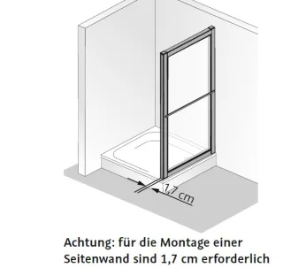 HSK Favorit Seitenwand zur Drehpunkttür, Gleittür, Falttür und Klapptür 13xxxx links 750 mm nein 6 mm Echtglas klar hell 1600 mm Alu silber-matt