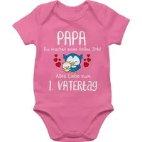 Shirtracer Shirtbody 1. Vatertag - Papa du machst einen tollen Job Geschenk Vatertag Baby