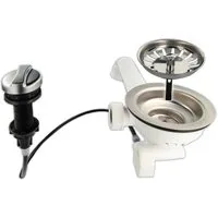 tecuro Siphon 3 1/2 Zoll Spülen-Siebkorbventil mit Seil-Drehbetätigung