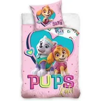MTOnlinehandel Kinderbettwäsche Paw Patrol 135x200 + 80x80 cm 2 tlg., 100% Baumwolle in Renforcé, Renforcé, 2 teilig, passend zur Paw Patrol Kuscheldecke