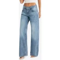 Imily Bela Loose-fit-Jeans Damen Hochgeschnittene Jeans mit geradem Bein (Packung, 1-tlg., 1per-Pack) aus Baumwolle