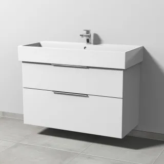 Sanipa 3way Waschtischunterbau zu Duravit Vero Air Waschtisch mit 2 Auszügen, Weiß-Soft UM43543