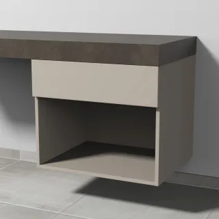 Sanipa Anbau-/Solitärschrank 2morrow (P3355) 510x600x520 Kaschmir-Matt, P33551U P33551U