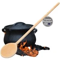 Topanbieter999 Kochlöffel XXL Holzlöffel/ Rührspaten, extra lang und stabil, lebensmittelecht, runder Kopf, Made in EU