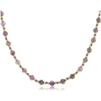 Made by Nami Perlenkette Damen Halskette Bunt 40 + 5 cm verstellbar wasserfest hypoallergen, aus Naturstein – Boho-Stil – sommerlich – mit Verlängerung