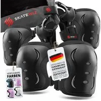 SKATEWIZ Protektoren-Set Schoner Inliner Geschenke für Kinder Knieschoner Erwachsene (Schützer Set Inliner skates Kinder und Rollschuhe, 6-tlg., Knieschoner Kinder - Inliner Schoner Erwachsene Schützer Inliner), Skateboard Schutzausrüstung Schlittsch