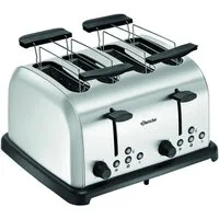 Bartscher Toaster 4 Scheiben Toaster TBRB40, Edelstahl gebürstet, 100374