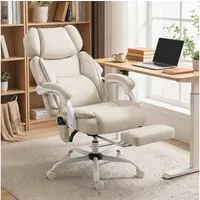 HOMCOM Schreibtischstuhl Ergonomisch Bürostuhl (Computerstuhl, 1 St), 6-Punkt-Massage, Heizfunktion, Fußstütze