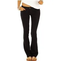 be styled Bootcut-Jeans low waist Damenjeans schwarze, ausgestellte Hüfthose j74kw
