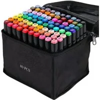 MAQETARA Products Filzstift 80 Farben Filzstifte Set Dual Pen Twin Marker Stifte für Kinder, Malstifte für Kinder, Brush Pen, Permanent Marker inkl. Tragetasche