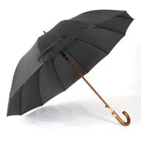 COFI 1453 Stockregenschirm Holzstockschirm ergomoischer Regenschirm flexibel und widerstandsfähig