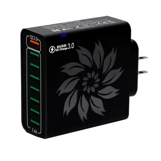BK319 120W 8-Port USB Charger QC4.0/3.0/2.0 FCP SCP Fast Charging Wall Charger Adapter EU Plug US Plug for iPhone 16 15