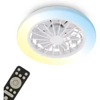 Briloner Leuchten LED Deckenleuchte PAFO, dimmbar über Fernbedienung, LED fest integriert, warmweiß - kaltweiß, 38 x 14 cm (DxH), Schlafzimmer, Wohnzimmer, Esszimmer, Flur, Küche