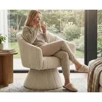 LVHOM Drehsessel Loungesessel, 360°-Drehung, Gästestuhl, runder Fuß, robust und stabil (Corduroy, dickes Sitzkissen und umlaufende Rückenlehne, ​​ergonomisch, Belastbar bis 150 kg), geeignet für Wohnzimmer, Schlafzimmer, Büros, Wartezimmer,Hotellobby
