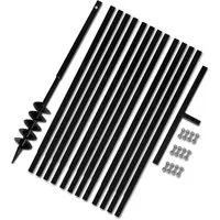vidaXL Erdbohrer Erdbohrer mit Griff 100 mm Verlängerungsrohr 13 m, (1-tlg)