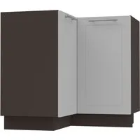 Feldmann-Wohnen Eckschrank Kvantum (Türscharniere mit Soft-Close-Funktion, 1-St., Fronten mit dekorativen Fräsungen und leicht abgerundeten Ecken) 90x90x82cm lava - dust grey matt (Q-D12/90)