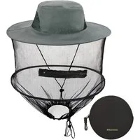LuxusKollektion Fliegenhaube Imkerhut Moskitonetz Grau Sonnenhut mit abnehmbarem Kopfnetz Schnell