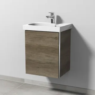 Sanipa 3way Waschtischunterbau zu Geberit Acanto Waschtisch mit 1 Tür, Eiche-Nebraska BR41337