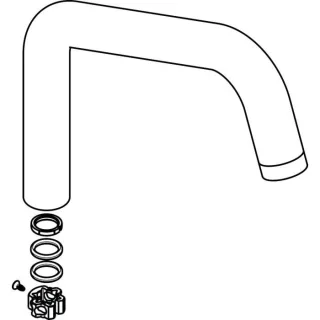hansgrohe Auslauf komplett Axor Citterio SPTM 98604800 Festauslauf steel