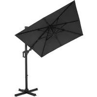 Gardissimo Ampelschirm Pendelschirm mit Ständer David 210x210 cm anthrazit, quadratisch, LxB: 210x210 cm, Spar-Set, inkl. Plattenständer, UV-Schutz 50+, 360 Grad drehbar, axial verstellbar