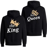 Couples Shop Kapuzenpullover The King & His Queen Hoodie Pullover für Paare mit modischem Print