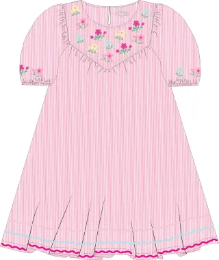 JETTE by STACCATO - Kleid flower pink stripe - Gr. - 122