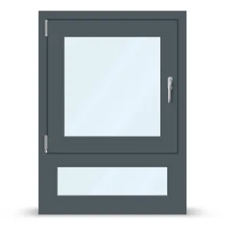 Fenster mit Unterlicht Anthrazit, Kunststoff-Profil aluplast IDEAL® 4000, 1-teilig dreh kipp, Unterlicht fest, 800 x 1100 mm oder nach Maß