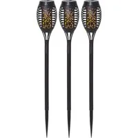 STAR TRADING LED Solarleuchte Solar-Wegleuchte Flame Mini, Tageslichtsensor, LED fest integriert, Extra-Warmweiß, 3er-Set, Flammeneffekt, Dämmerungssensor, Mini-Fackelform
