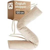 Praknu Zugluftstopper für Fenster bis 120cm - Waschbar - Energiesparend - Extra Lang, Kein Set, 1-tlg., Einzelartikel, Effektiver Kältestopp vor Zugluft unter der Tür - Wärmedämmung