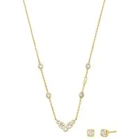 MICHAEL KORS Ohrring und Ketten Set Multipack Schmuck Geschenk Silber 925 PREMIUM (Set, 3-tlg), mit Zirkonia (synth)