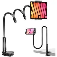 Luckice Handy-Halterung Flexibler Schwanenhals-Handyhalter Gooseneck Handyhalter, (Höhenverstellbar & 360° Drehbar – Universell für iPhone, Samsung, iPad & alle Smartphones – Stabile Klemmhalterung für Schreibtisch, Bett, Auto & Küche – Ideal für Vid