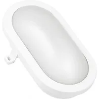 Trend Line LED Außen-Wandleuchte TrendLine LED-Ovalleuchte weiß 17 x 12 x 7 cm, Inkl. Leuchtmittel, Nicht dimmbar ohne Bewegungsmelder