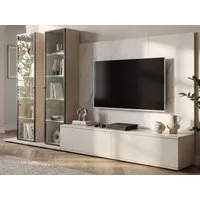 Inn.Furn Wohnwand Charm, (TV Schrankwand in Kaschmir mit Marmor, 4-teilig, 300 x 175 cm), Soft-Close-Funktion, inklusive LED Beleuchtung