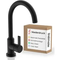 instmaier Spültischarmatur Leona 360° schwenkbar, Niederdruckarmatur, schwarz matt