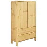 OTTO home Wäscheschrank Luven (B/H/T ca. 81/137/34) aus massiver Kiefer, Höhe 137 cm, mit 2 Schubladen und 2 Türen