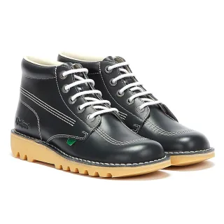 Kickers Mens Kick Hi Core Naturleder Stiefel - (Marineblau)