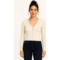ONLY Strickpullover ONLRICA LIFE LS VNECK PEARLCARD KNT