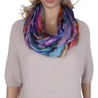 MIRROSI Loop Damen Schal mit Regenbogen-Muster Weich Schlauchschal, (Zweimal um den Hals wickelbar, ca.45x75cm), Damen Halstuch ideal für Frühling, Sommer oder Herbst