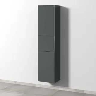 Sanipa 3way Hochschrank mit 2 Türen und 1 Auszug, Anthrazit-Matt BR10422