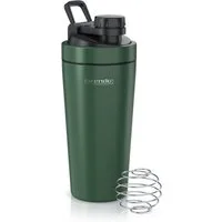 Arendo Protein Shaker Edelstahl Eiweißshaker 750 ml, verschließbar, bruchfest, BPA-frei, Edelstahl, auslaufsicher, spülmaschinengeeignet, mit Tragegriff und Mixball